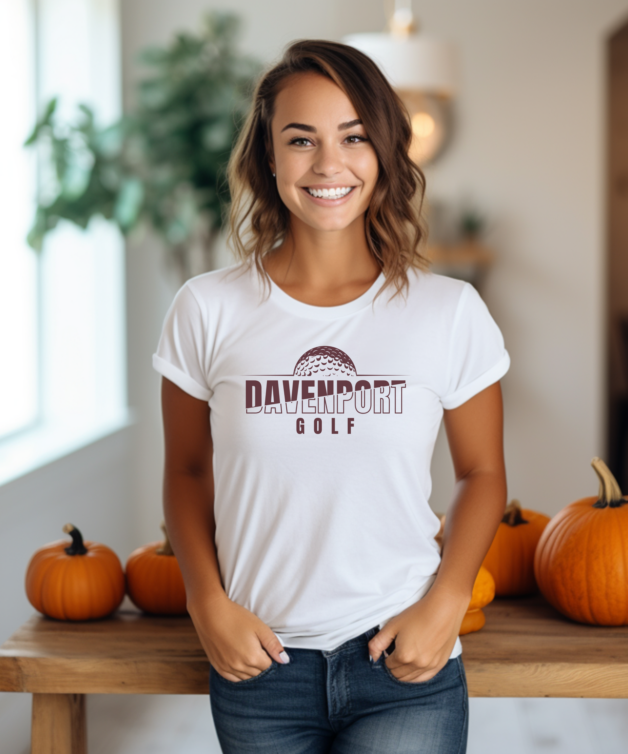 Davenport Maroon Logo Unisex T-Shirt