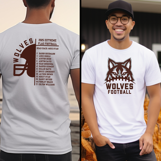 Unisex Wolves Shirt with Roster on Back