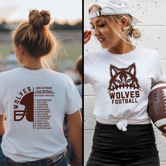 Unisex Wolves Shirt with Roster on Back