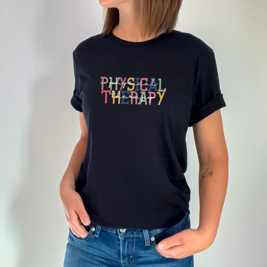 Physical Therapy - Colorful Fonts Unisex T-Shirt