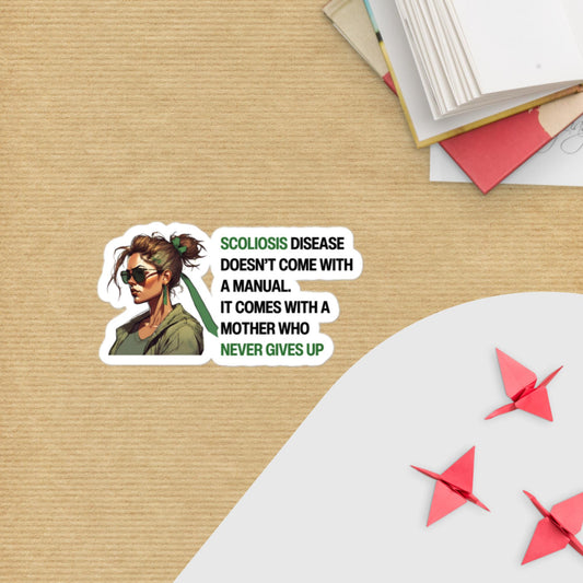 Never Give Up - Scoliosis Bubble-Free Sticker