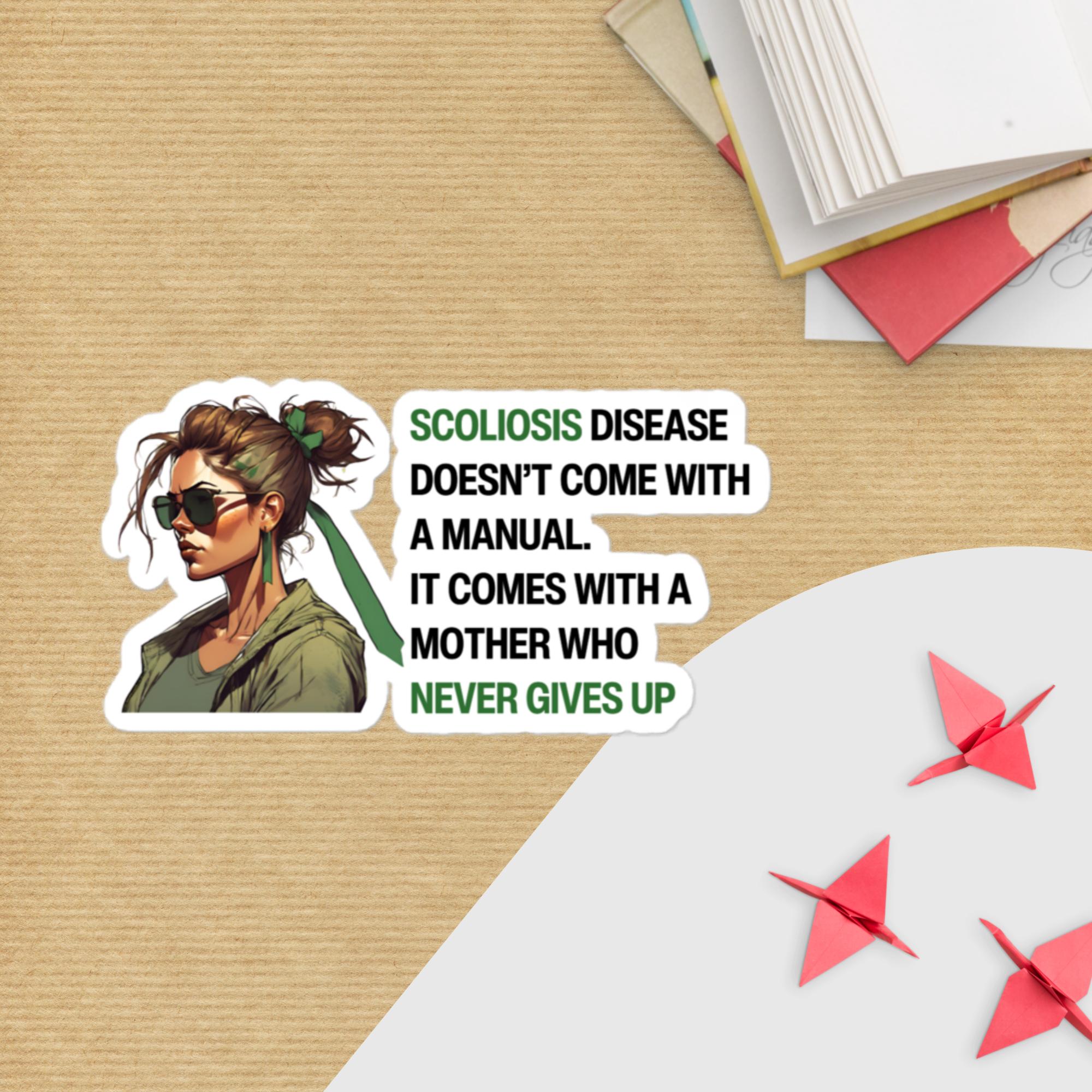 Never Give Up - Scoliosis Bubble-Free Sticker