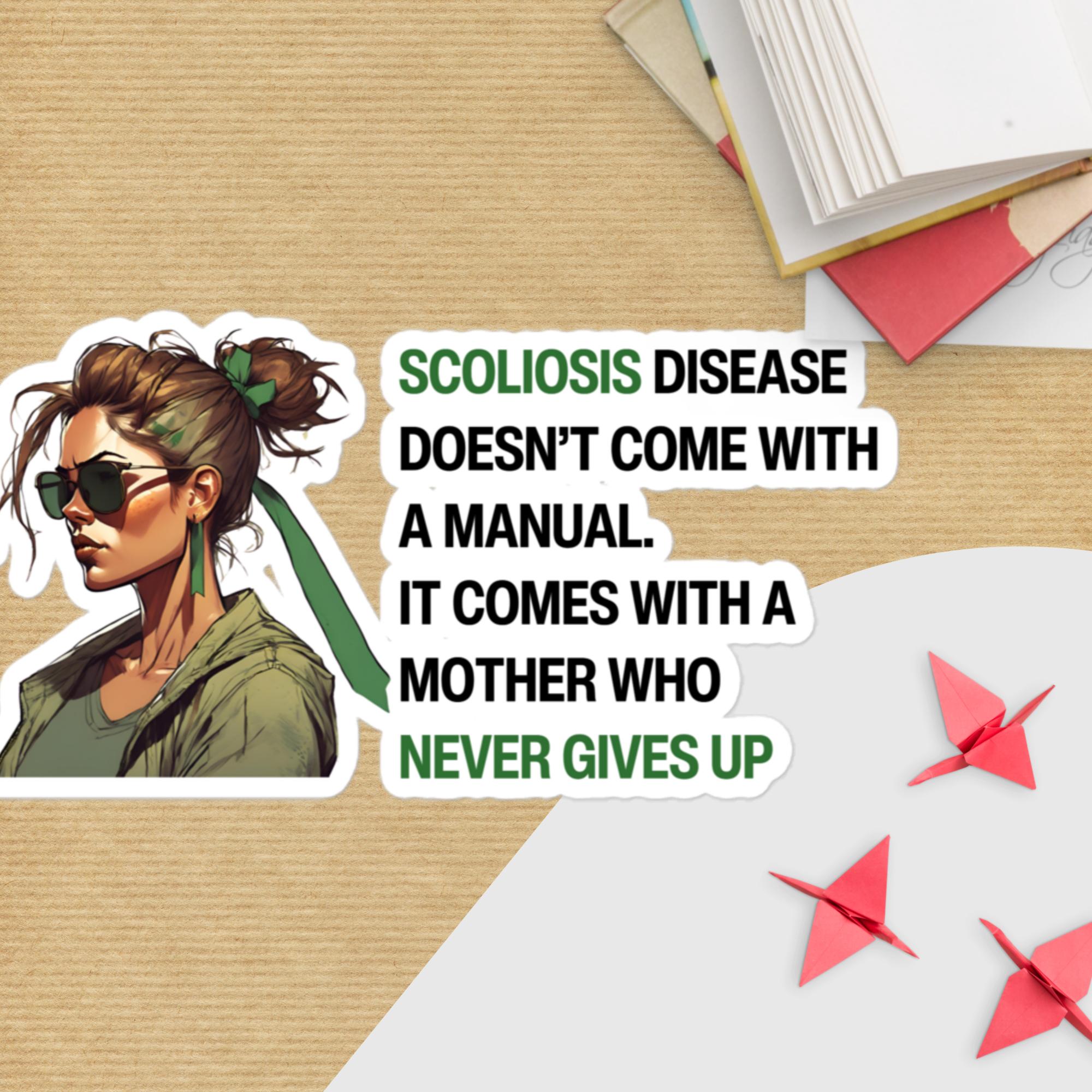 Never Give Up - Scoliosis Bubble-Free Sticker
